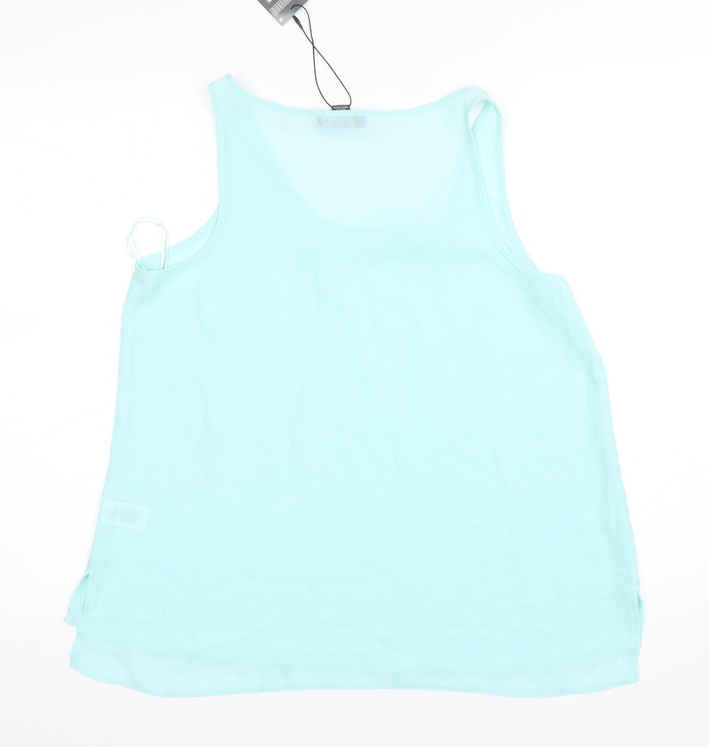 Primark Womens Green  Polyester Basic Tank Size 14 Round Neck