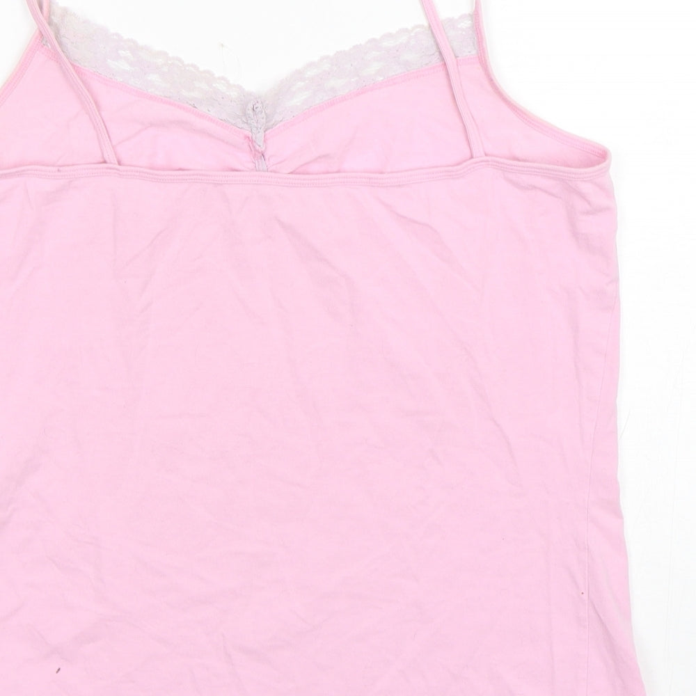 F&F Womens Pink  Cotton Top Pyjama Top Size 12