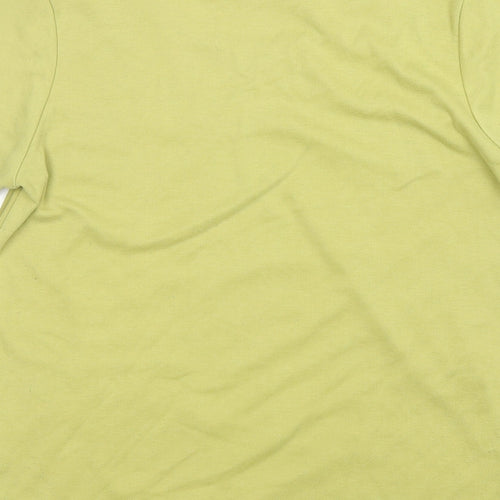 Marble Womens Green Floral Cotton Basic T-Shirt Size XS Round Neck