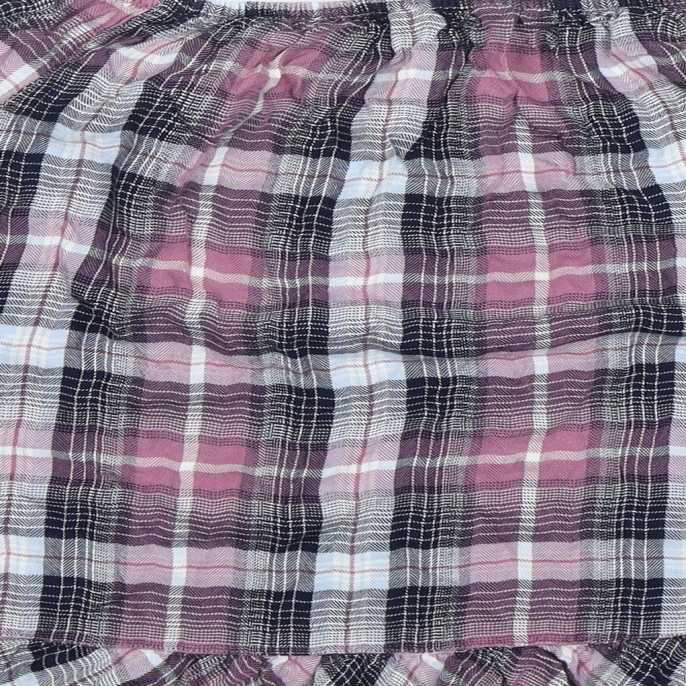 F&F Womens Multicoloured Plaid Viscose Tunic T-Shirt Size 20 Boat Neck