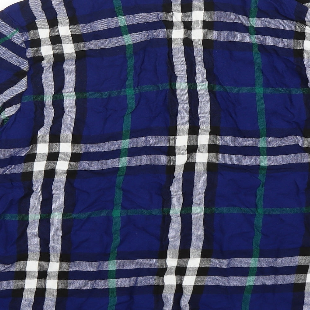Studio Womens Multicoloured Plaid Viscose Basic T-Shirt Size 16 Collared