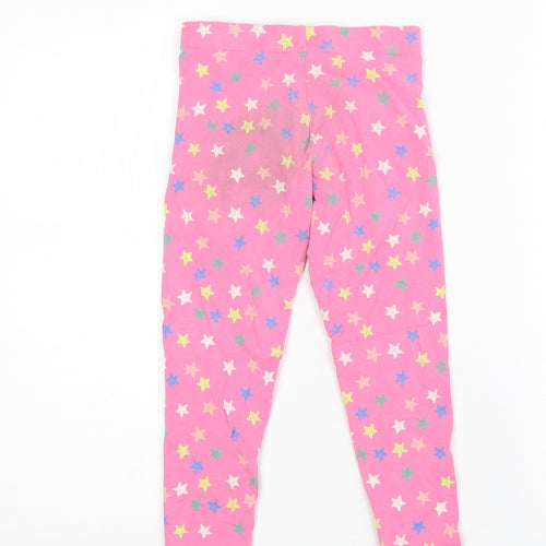 M&S Girls Pink Polka Dot Cotton  Pyjama Pants Size 5-6 Years