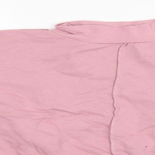 Boohoo Womens Pink  Cotton Pullover Sweatshirt Size L   - Cropped