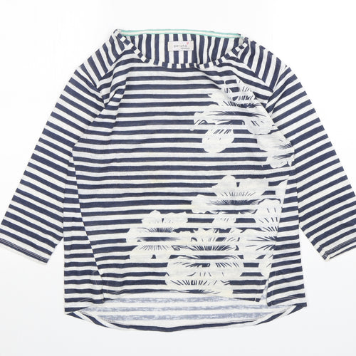 Per Una  Womens Multicoloured Round Neck Striped Polyester Pullover Jumper Size 10