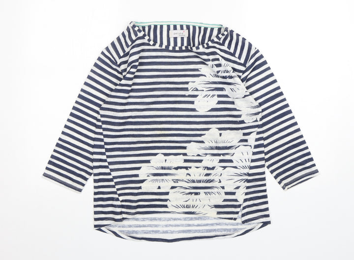 Per Una  Womens Multicoloured Round Neck Striped Polyester Pullover Jumper Size 10
