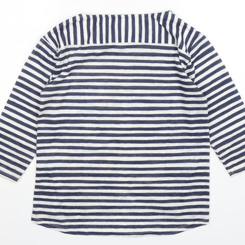 Per Una  Womens Multicoloured Round Neck Striped Polyester Pullover Jumper Size 10