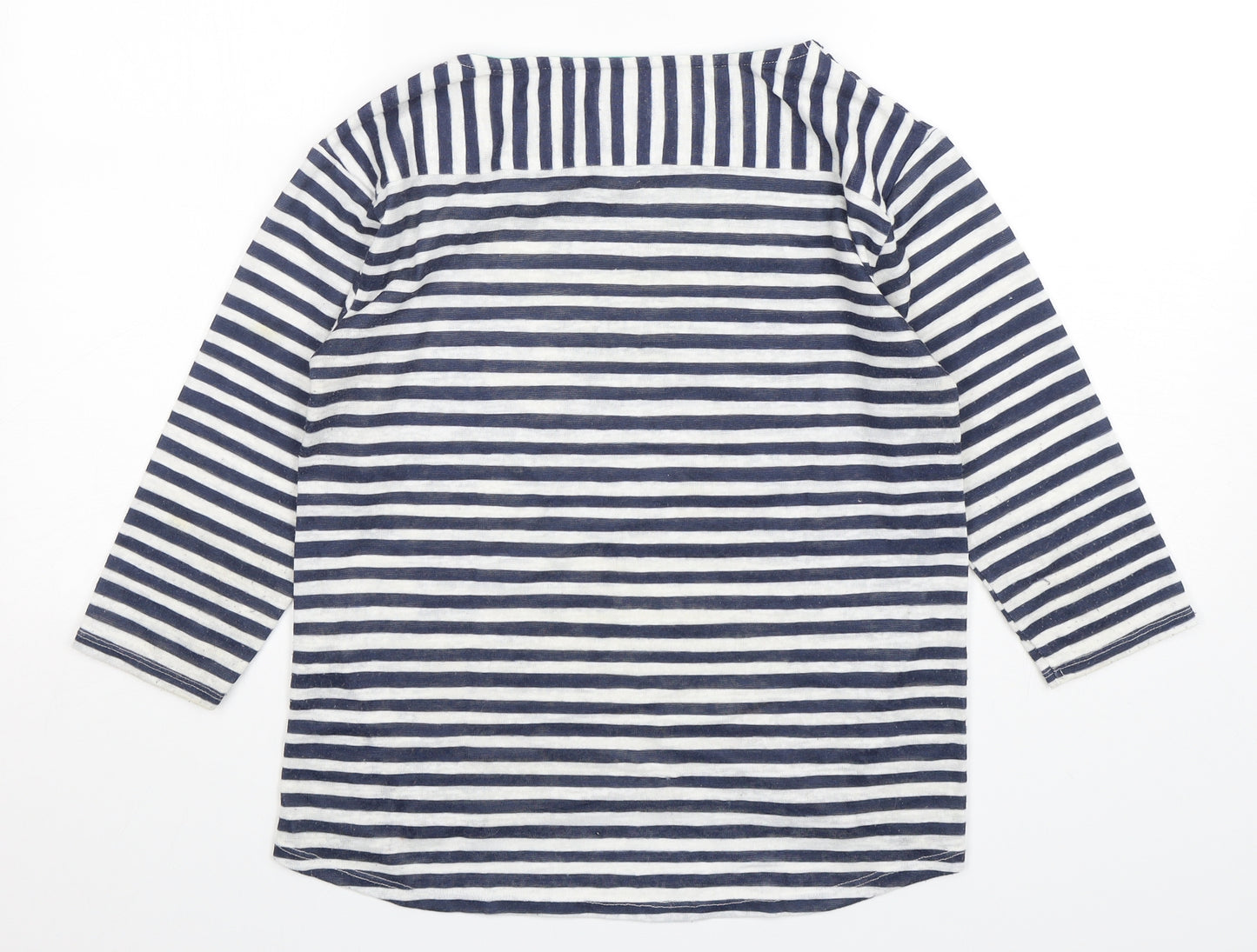 Per Una  Womens Multicoloured Round Neck Striped Polyester Pullover Jumper Size 10