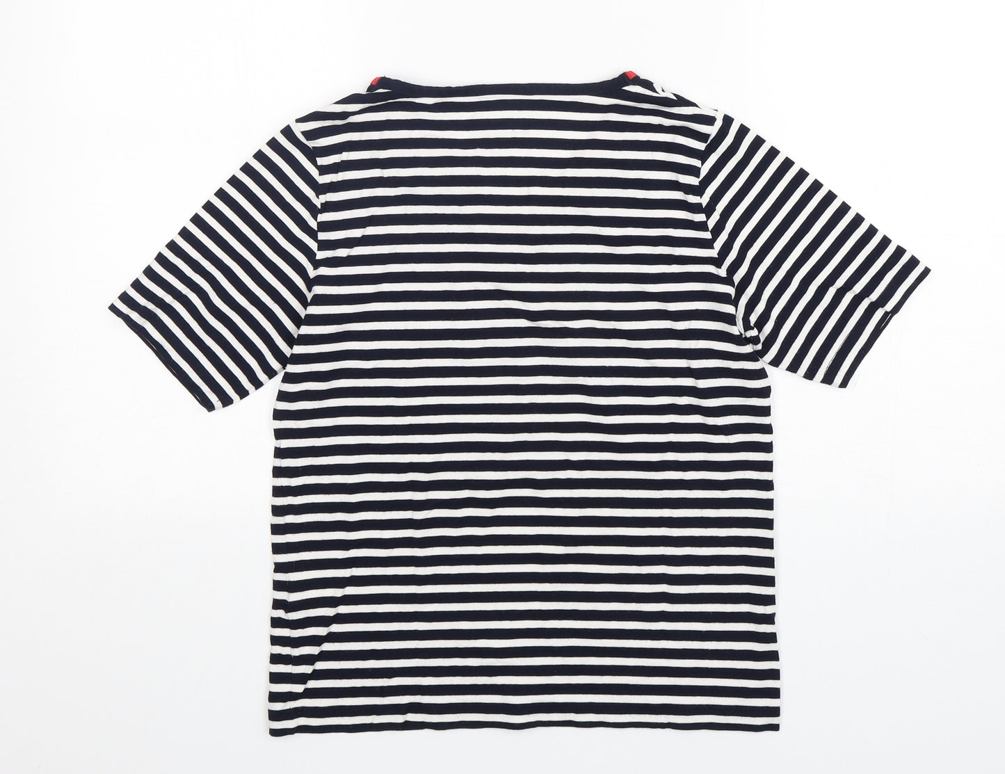 Jumper  Womens Multicoloured Striped Viscose Basic T-Shirt Size S V-Neck