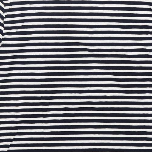 Jumper  Womens Multicoloured Striped Viscose Basic T-Shirt Size S V-Neck