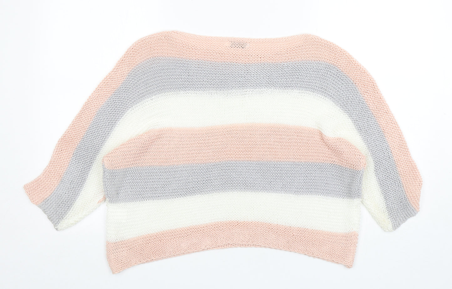 Nina Murati Womens Multicoloured Round Neck Striped Acrylic Pullover Jumper Size S