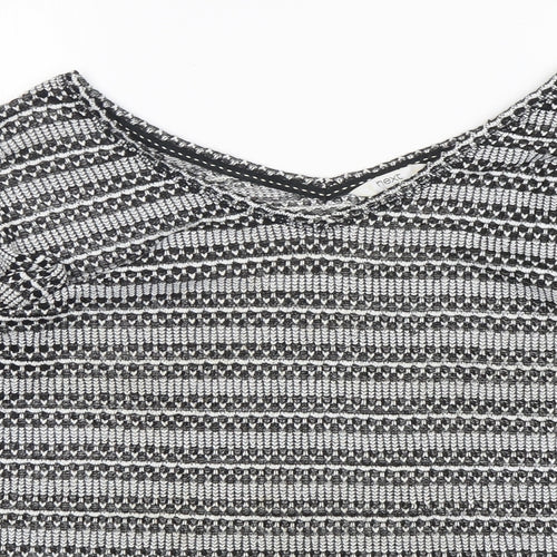 NEXT Womens Multicoloured V-Neck Argyle/Diamond Polyester Pullover Jumper Size 10