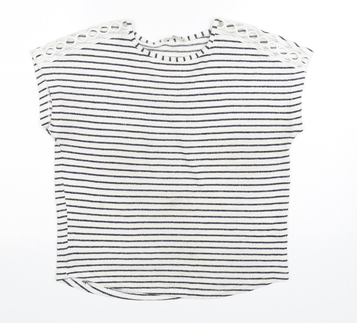 TU Womens Multicoloured Round Neck Striped Viscose Pullover Jumper Size 10