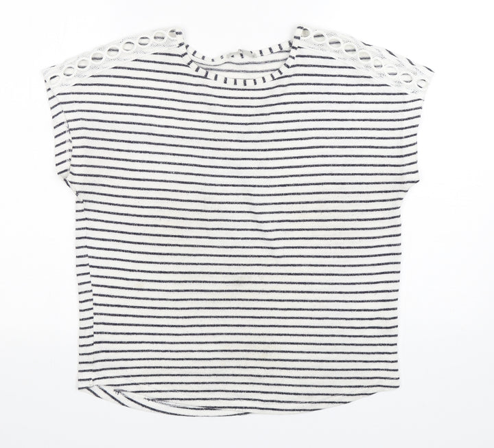 TU Womens Multicoloured Round Neck Striped Viscose Pullover Jumper Size 10
