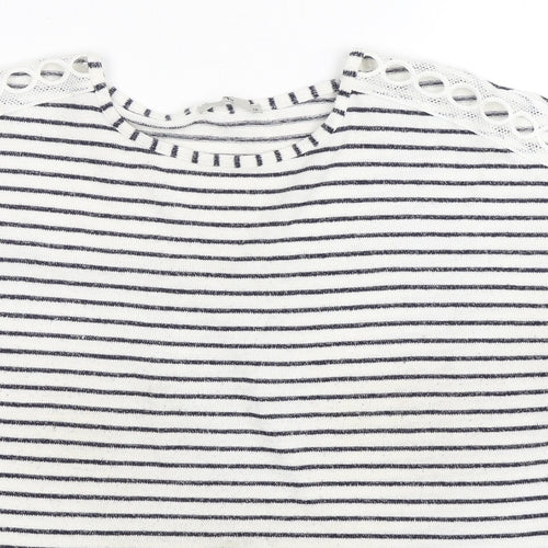 TU Womens Multicoloured Round Neck Striped Viscose Pullover Jumper Size 10