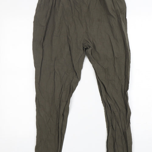 Shein  Womens Green  Cotton Bloomer Trousers Size L L26 in Regular