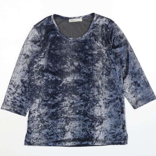 Bicalla Womens Blue Round Neck  Polyester Pullover Jumper Size M