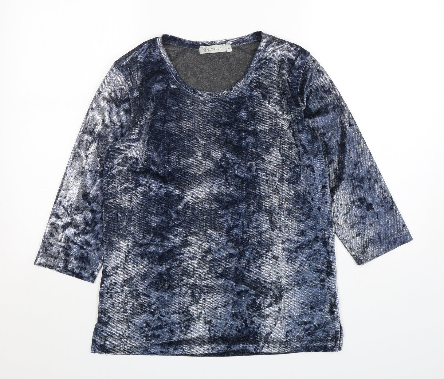 Bicalla Womens Blue Round Neck  Polyester Pullover Jumper Size M