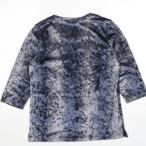 Bicalla Womens Blue Round Neck  Polyester Pullover Jumper Size M