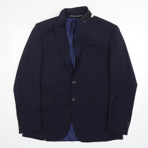 M&S Mens Blue  Wool Jacket Suit Jacket
