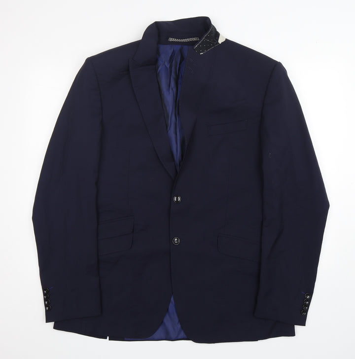 M&S Mens Blue  Wool Jacket Suit Jacket
