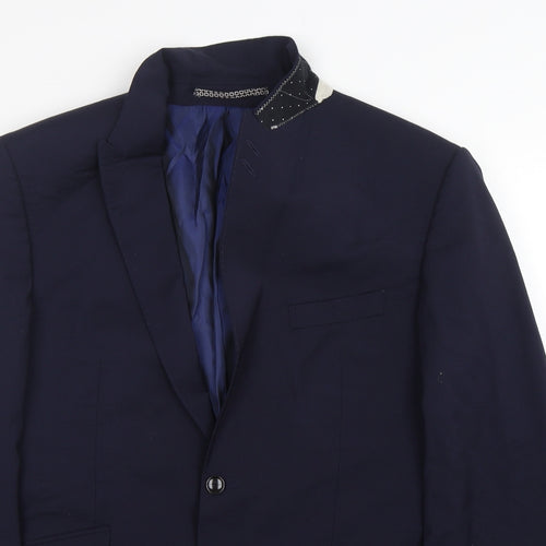 M&S Mens Blue  Wool Jacket Suit Jacket