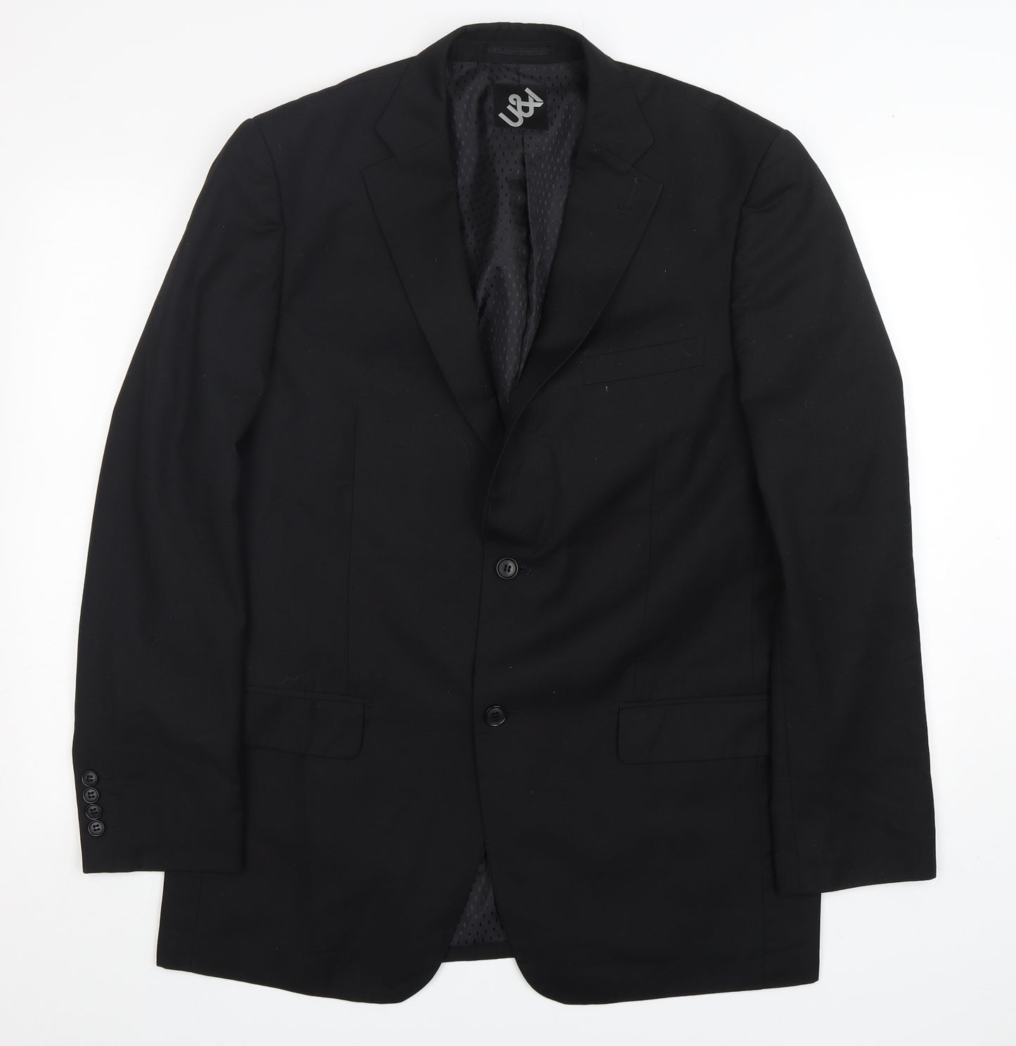 U&I Mens Black  Polyester Jacket Suit Jacket