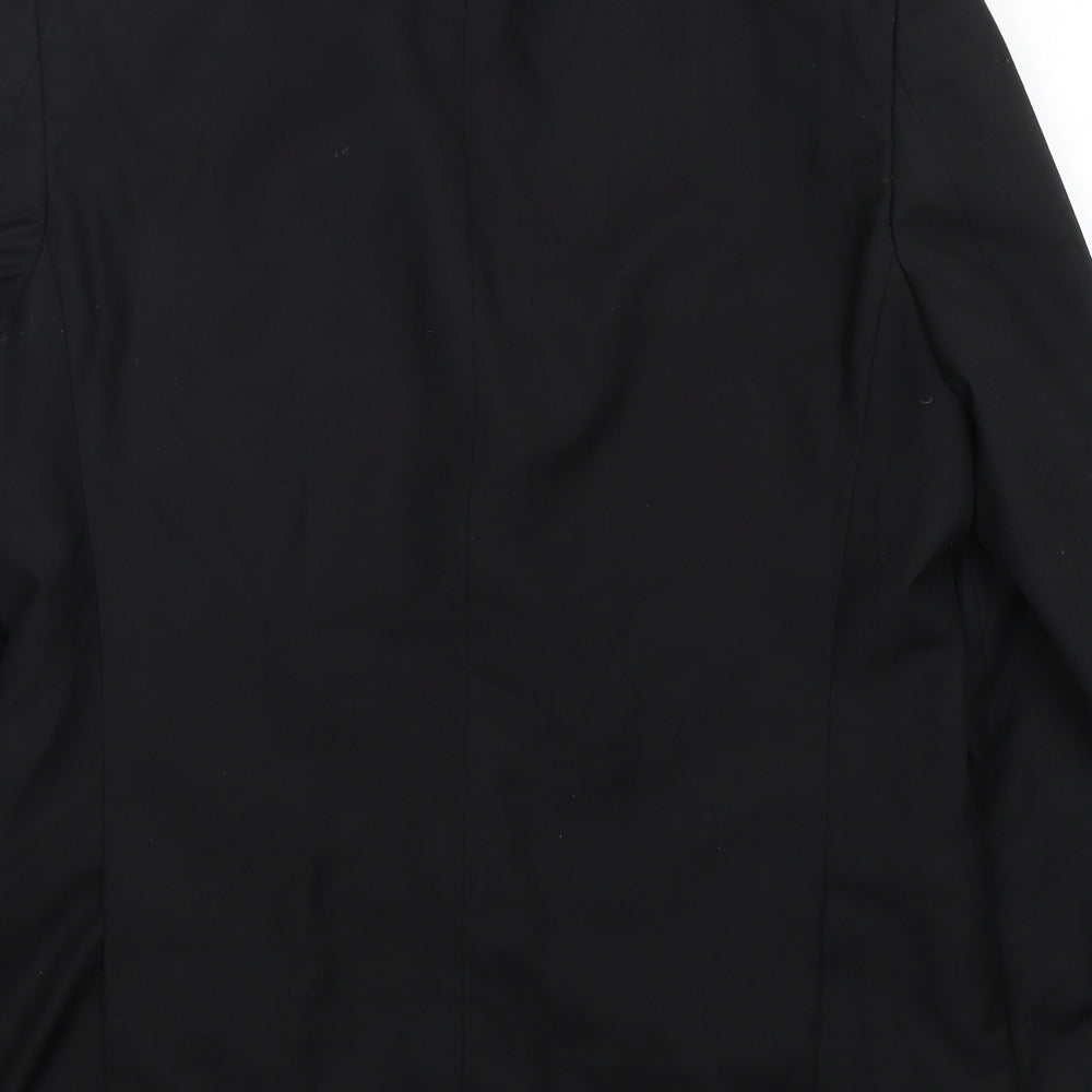 U&I Mens Black  Polyester Jacket Suit Jacket