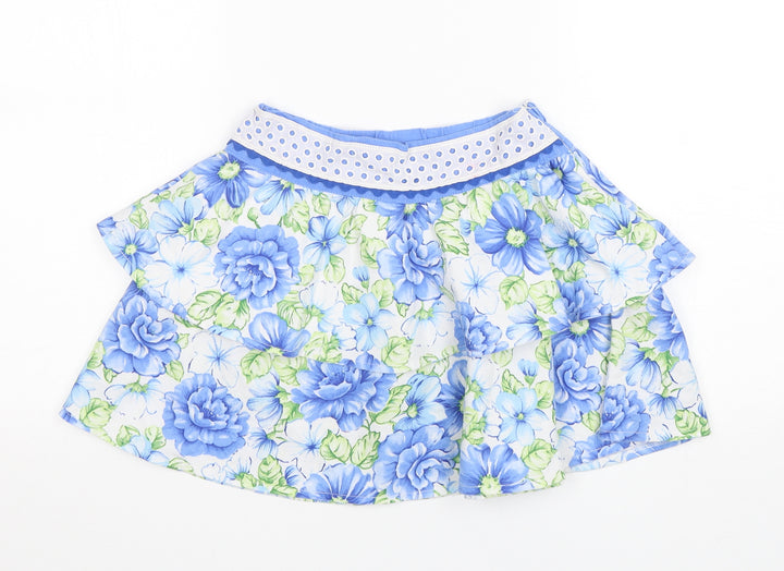 Preworn  Womens Multicoloured Floral Polyester Mini Skirt Size 10