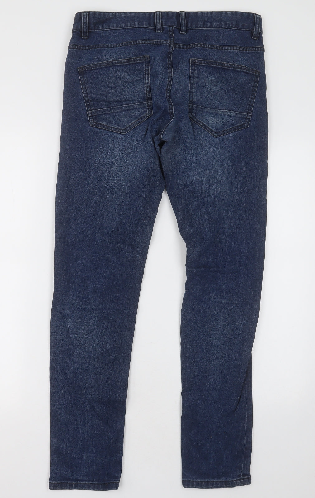 NEXT Mens Blue  Cotton Straight Jeans Size 32 L31 in Regular Button