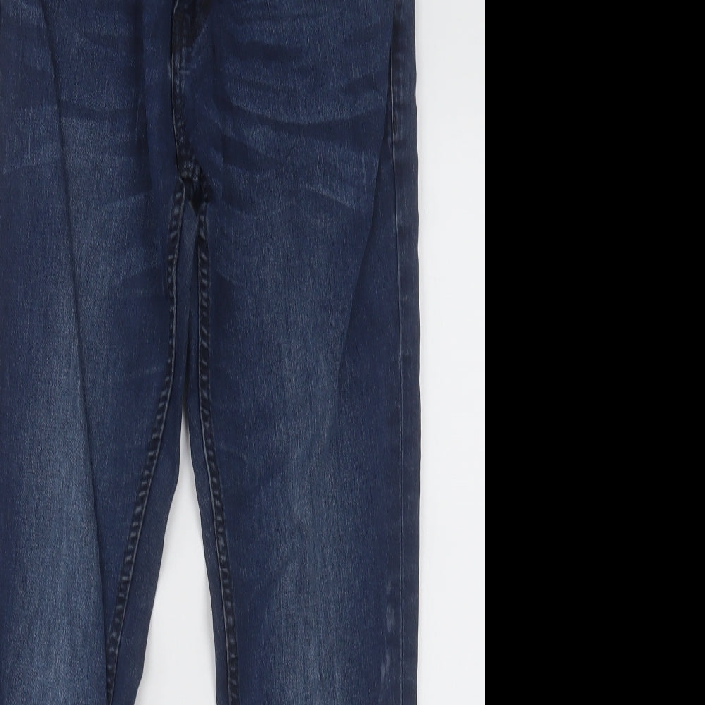 NEXT Mens Blue  Cotton Straight Jeans Size 32 L31 in Regular Button