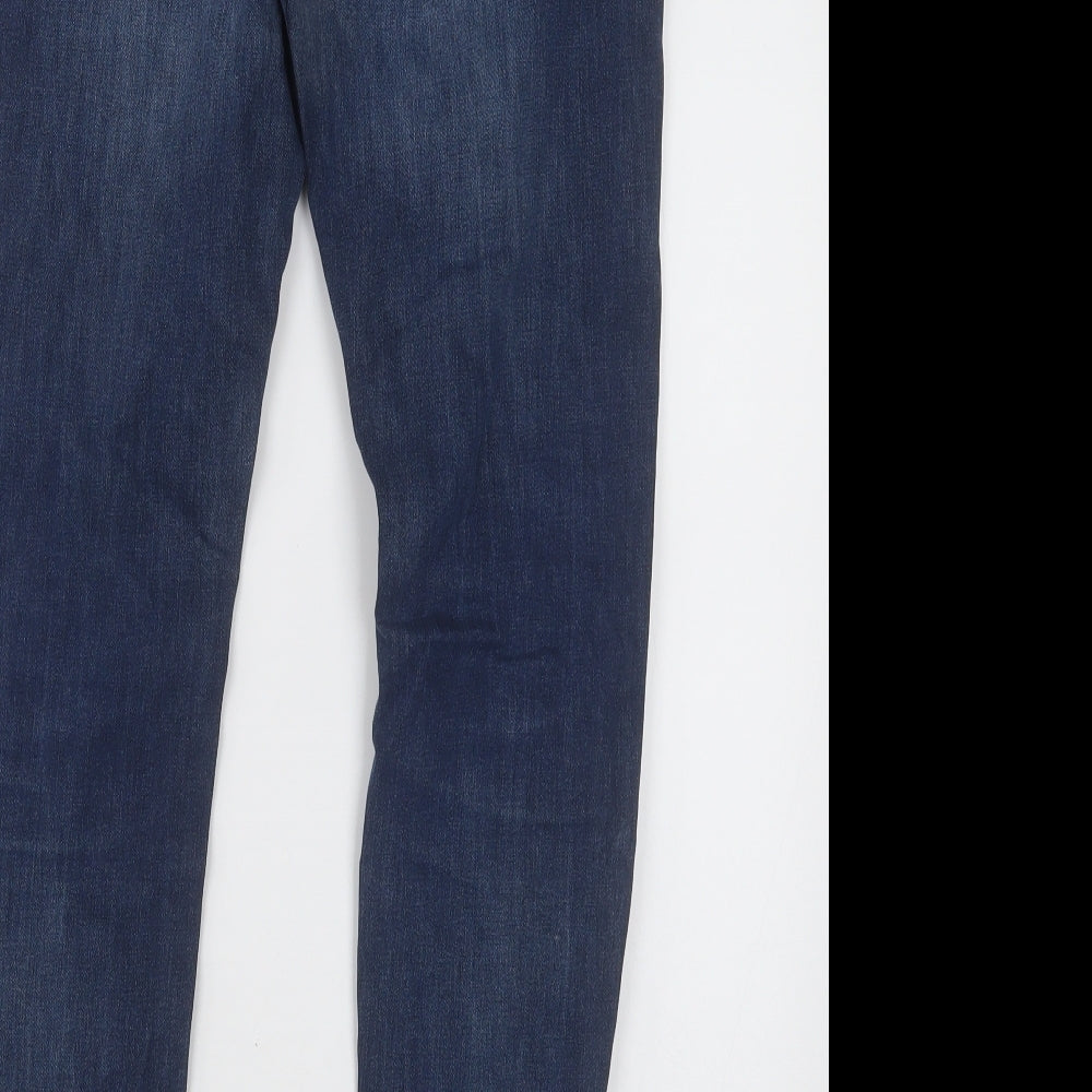 NEXT Mens Blue  Cotton Straight Jeans Size 32 L31 in Regular Button