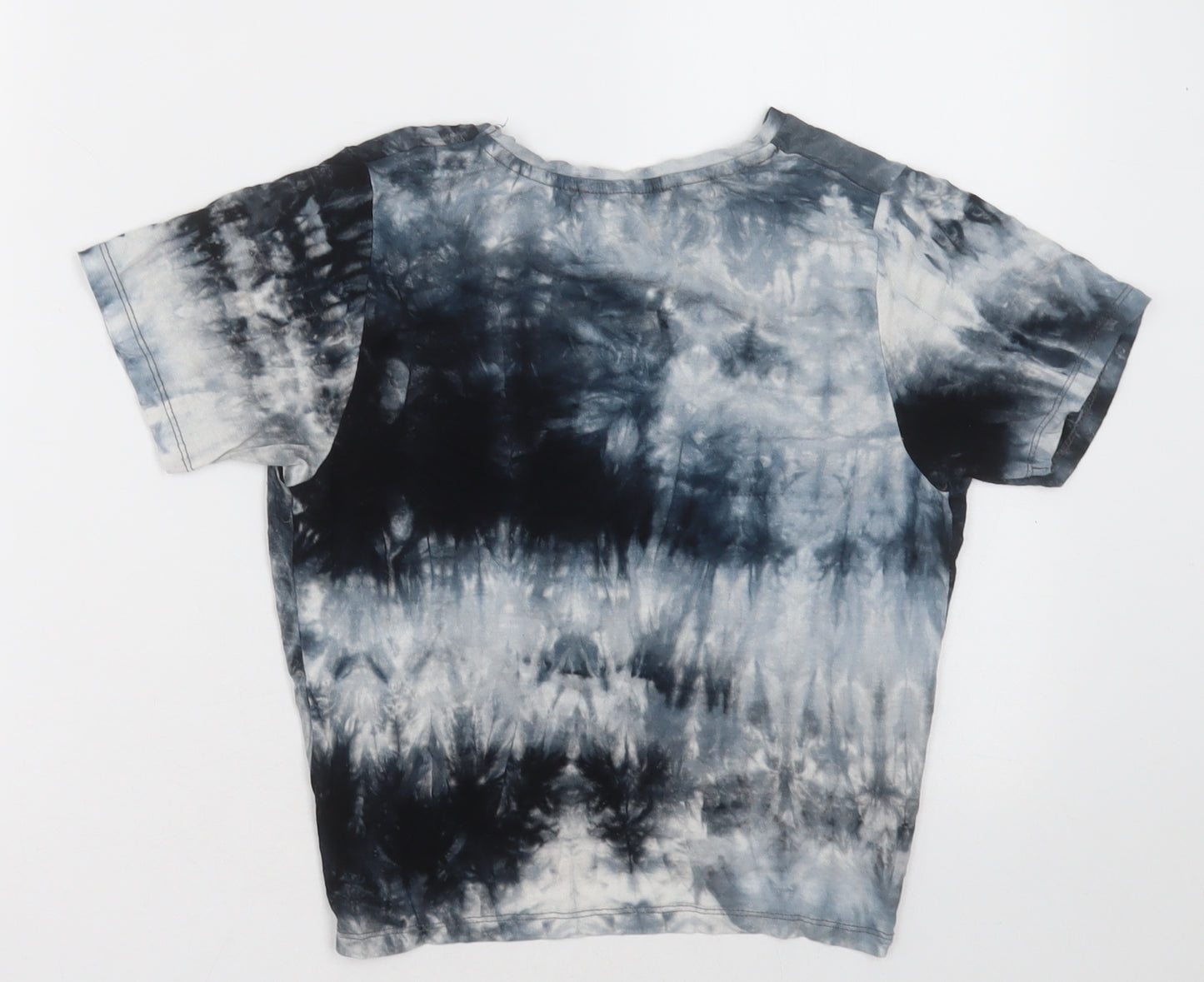 Primark Womens Blue  Viscose Cropped T-Shirt Size 4 Crew Neck - ombre pattern