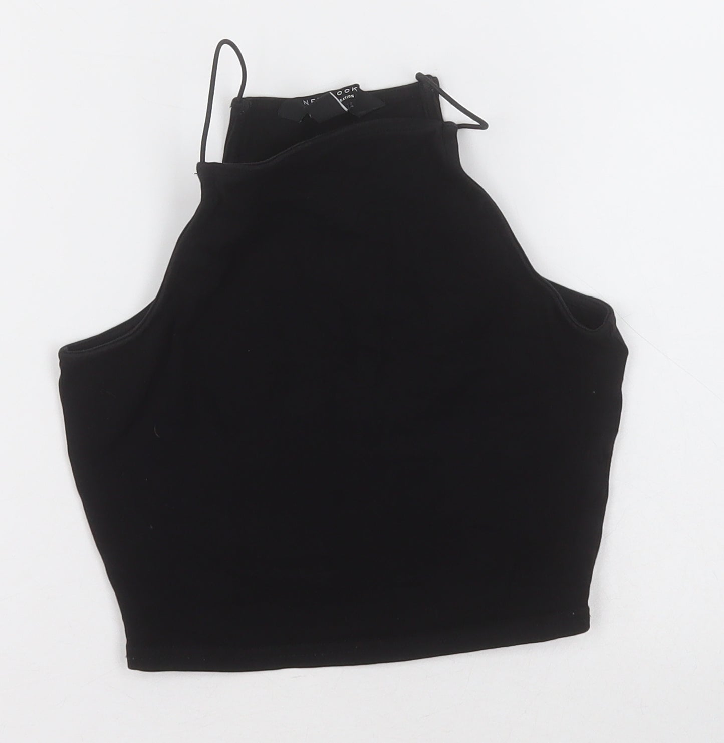 New Look Girls Black  Cotton Cropped Tank Size 10-11 Years Square Neck Pullover