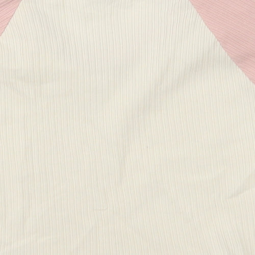 SheIn Girls Pink  Cotton Cropped T-Shirt Size 14 Years Crew Neck Pullover