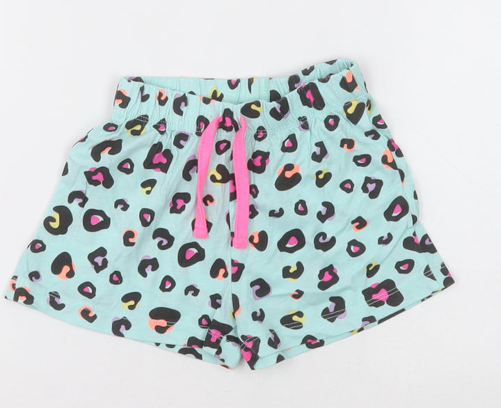 Dunnes Stores Girls Blue Animal Print Cotton Cami Sleep Shorts Size 2-3 Years Tie