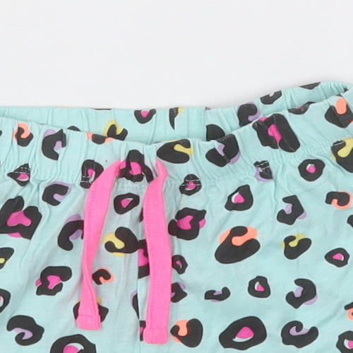 Dunnes Stores Girls Blue Animal Print Cotton Cami Sleep Shorts Size 2-3 Years  Tie