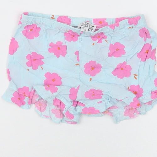jeff &co Girls Blue Floral Cotton  Sleep Shorts Size 2-3 Years