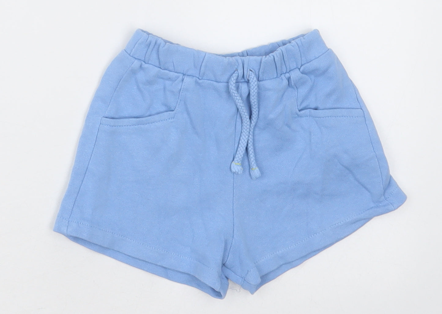Zara Girls Blue  Cotton Shorts Outfit/Set Size 18-24 Months  Tie