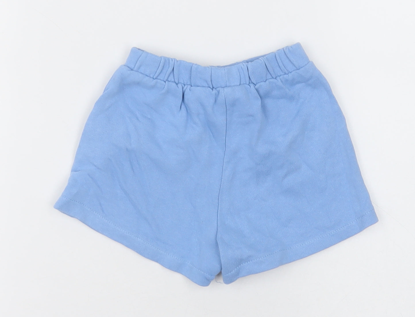 Zara Girls Blue  Cotton Shorts Outfit/Set Size 18-24 Months  Tie