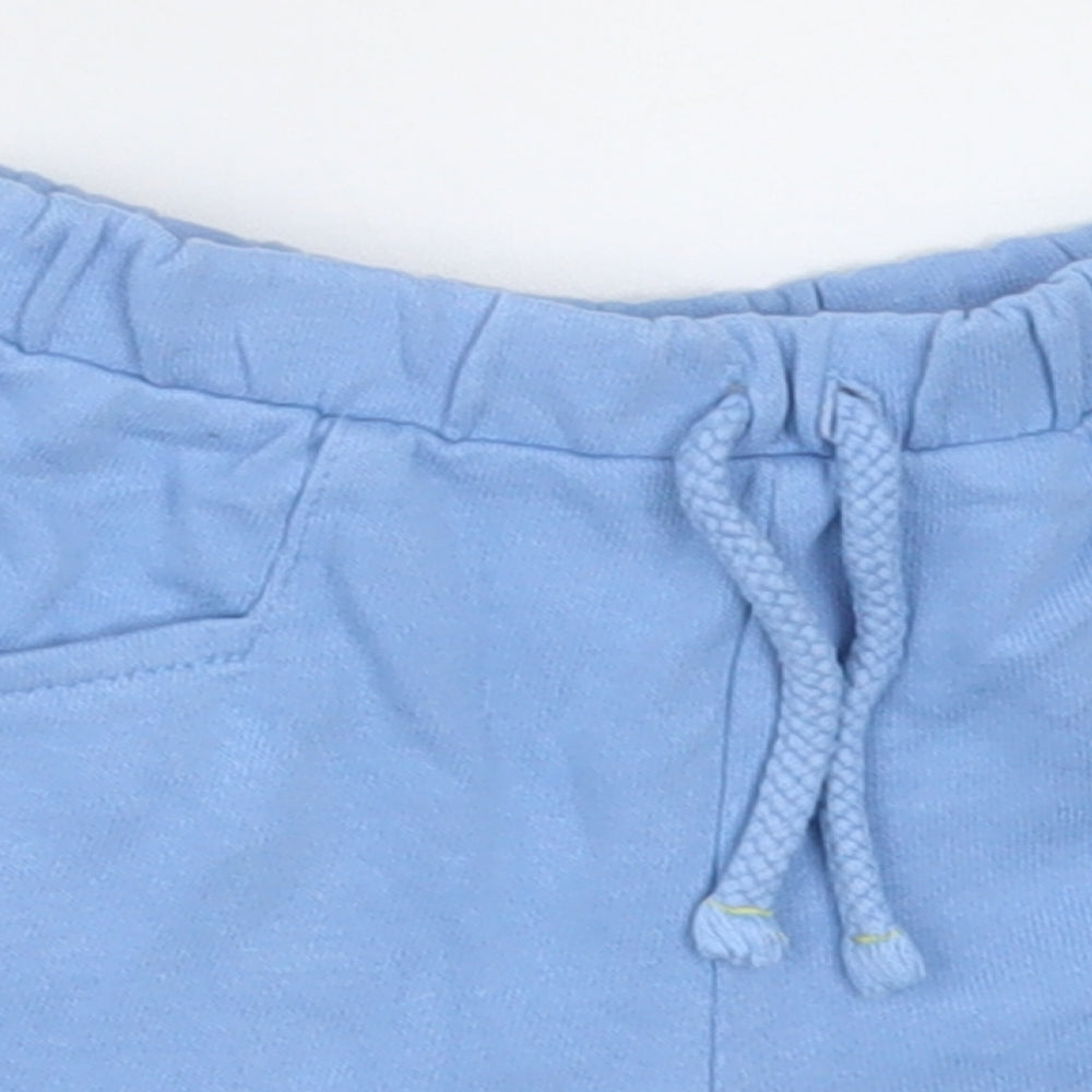 Zara Girls Blue  Cotton Shorts Outfit/Set Size 18-24 Months  Tie
