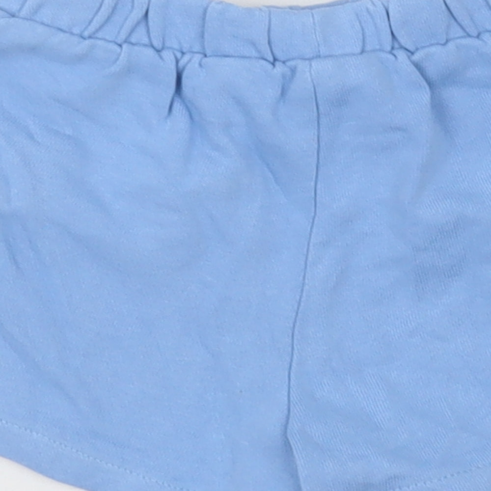Zara Girls Blue  Cotton Shorts Outfit/Set Size 18-24 Months  Tie