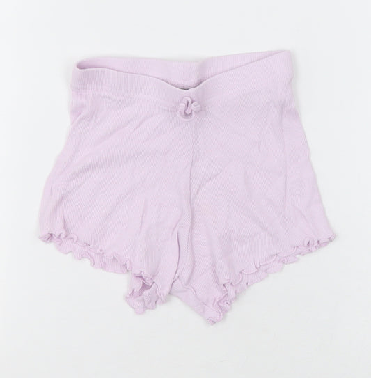 Front view of Primark girls’ purple cotton cami sleep shorts, size 18-24, months pullover