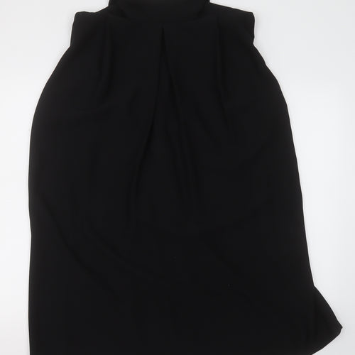 Preworn Womens Black  Polyester Basic Blouse Size L V-Neck