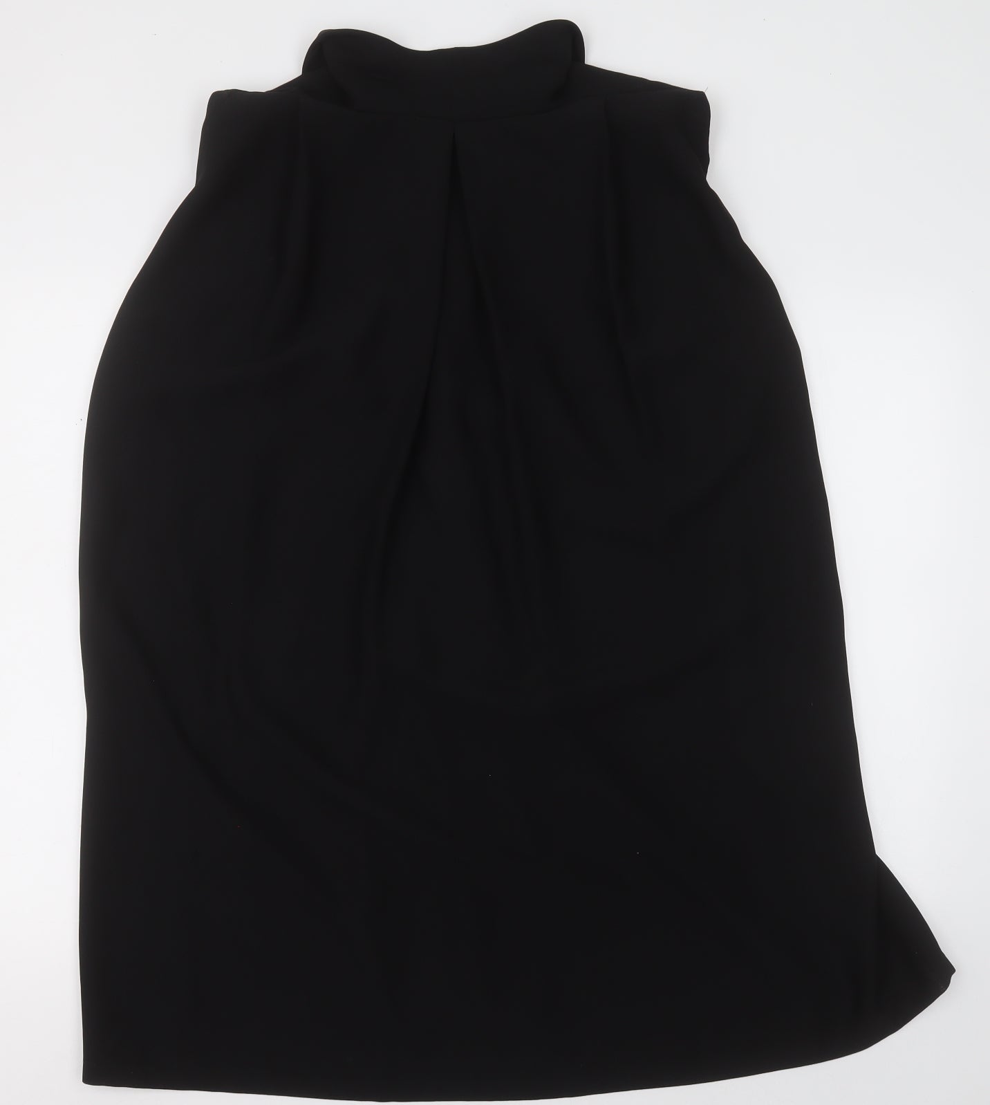 Preworn Womens Black  Polyester Basic Blouse Size L V-Neck