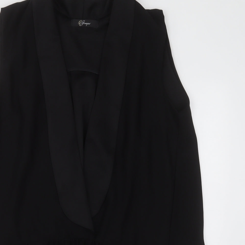 Preworn Womens Black  Polyester Basic Blouse Size L V-Neck