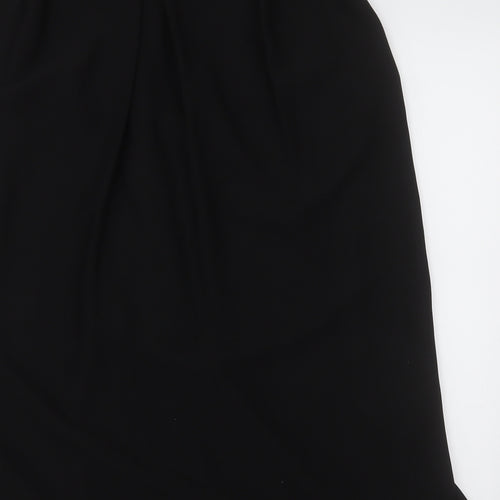 Preworn Womens Black  Polyester Basic Blouse Size L V-Neck