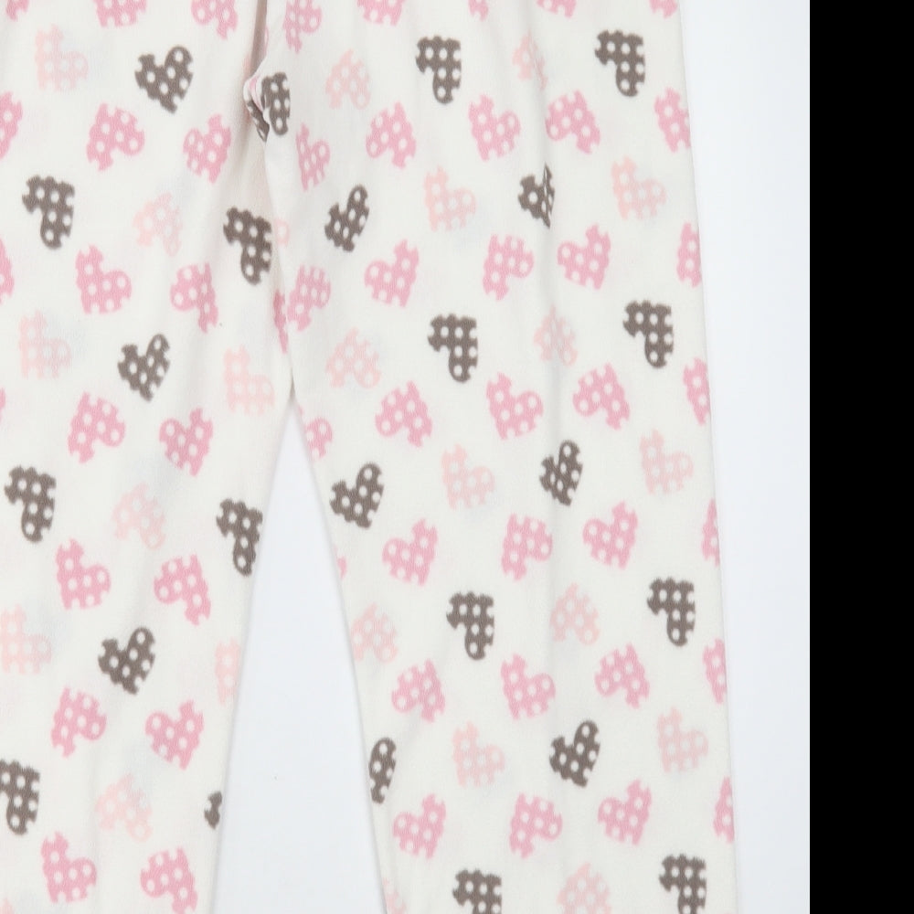Preworn Womens Beige Geometric Polyester Cami Pyjama Pants Size 16  Tie - Heart print