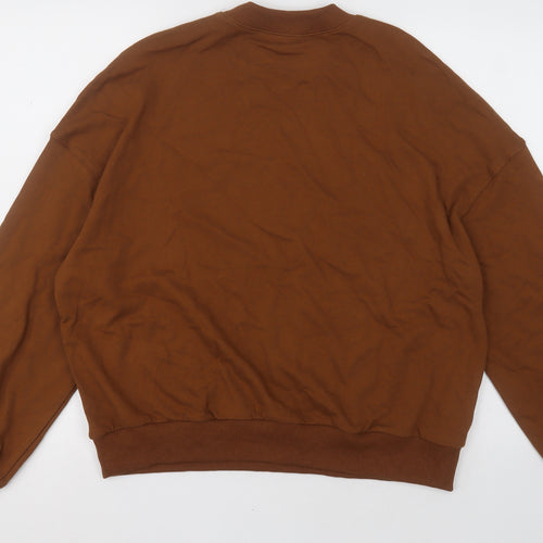 SheIn Womens Brown Crew Neck  Cotton Pullover Jumper Size L