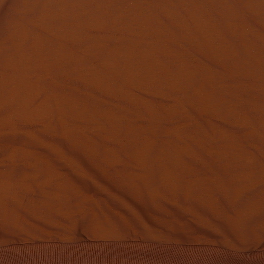 SheIn Womens Brown Crew Neck  Cotton Pullover Jumper Size L
