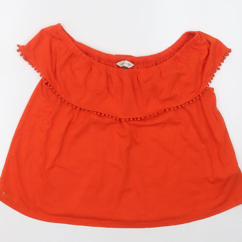 F&F Womens Orange  Polyester Camisole T-Shirt Size 10 Off the Shoulder